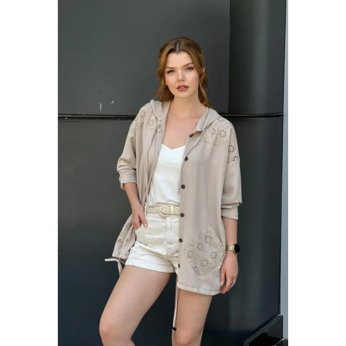 Kapüşonlu Fisto Detaylı Ceket