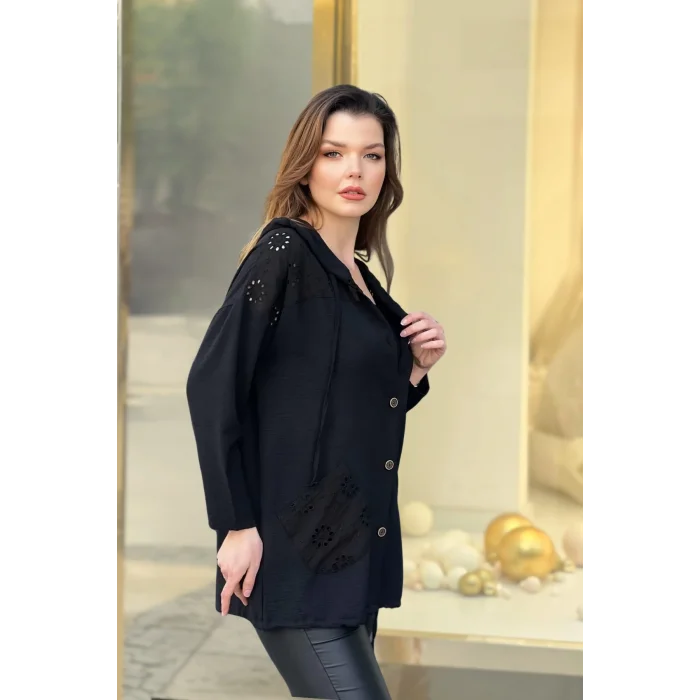 Kapüşonlu Fisto Detaylı Ceket