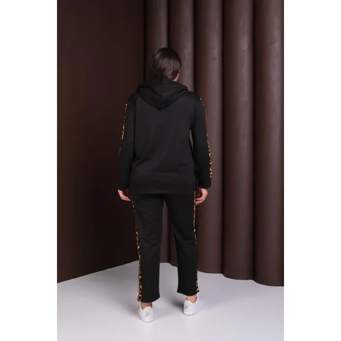 Kapüşonlu Leopar Desenli Alt-Üst Takım