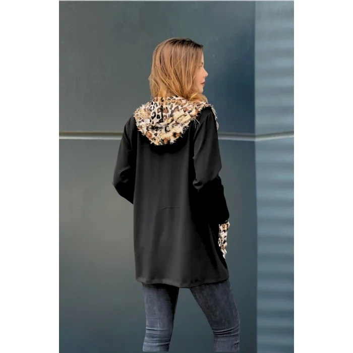 Kapüşonu Cebi Sakal Kumaş Hırka