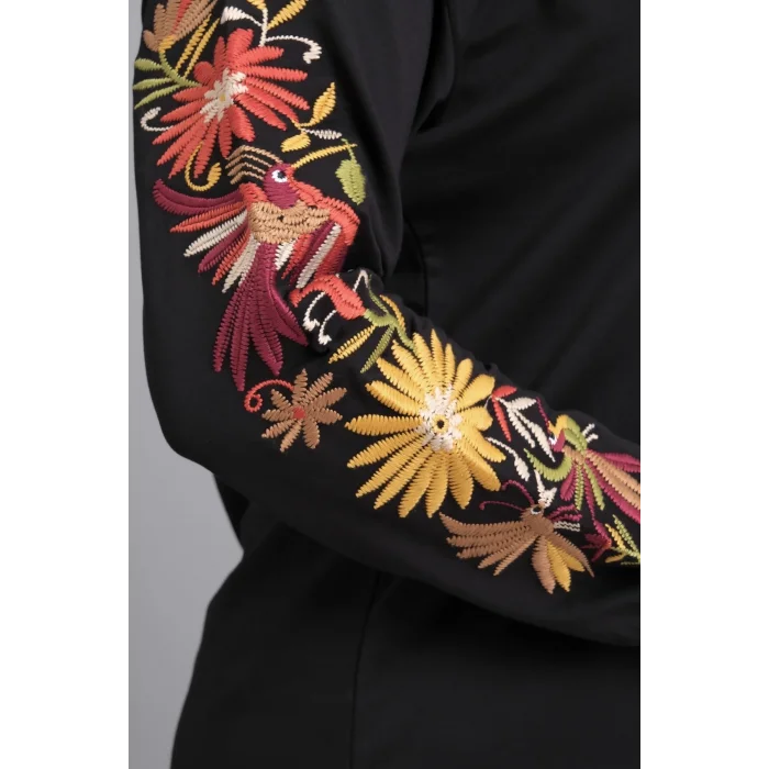 Kolları Nakışlı Yırtmaçlı Sweatshirt