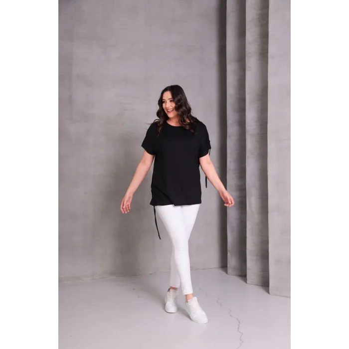 Kolu Eteği Büzmeli Bluz