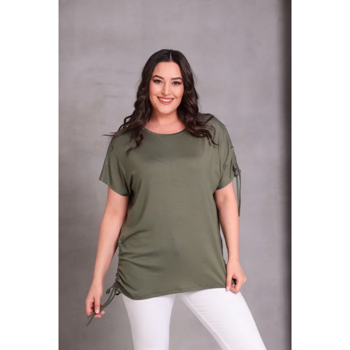 Kolu Eteği Büzmeli Bluz