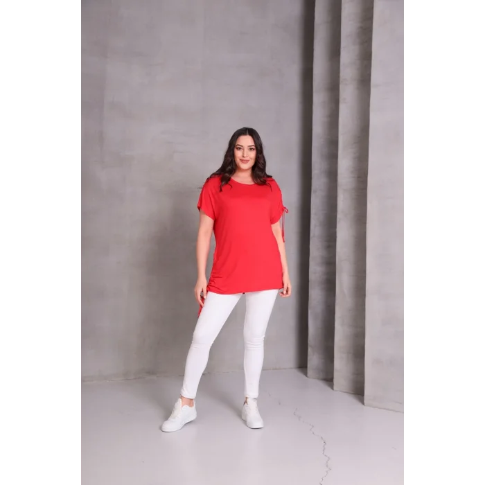 Kolu Eteği Büzmeli Bluz