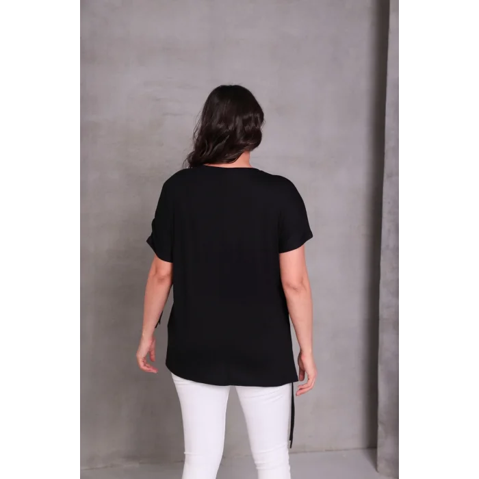 Kolu Eteği Büzmeli Bluz