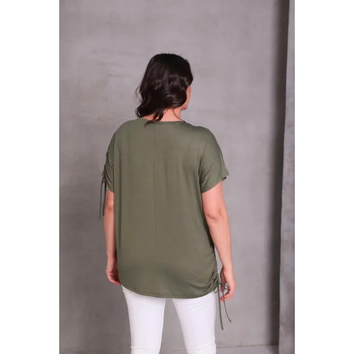 Kolu Eteği Büzmeli Bluz