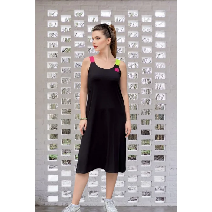 Neon Renkli Askılı Elbise