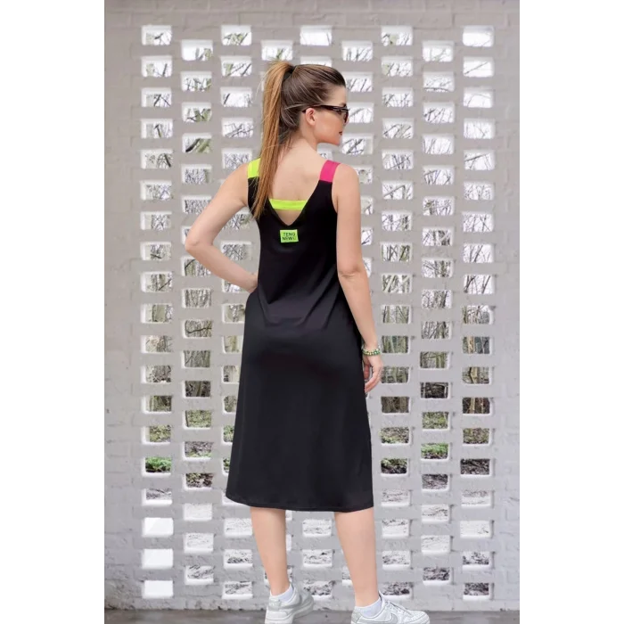 Neon Renkli Askılı Elbise