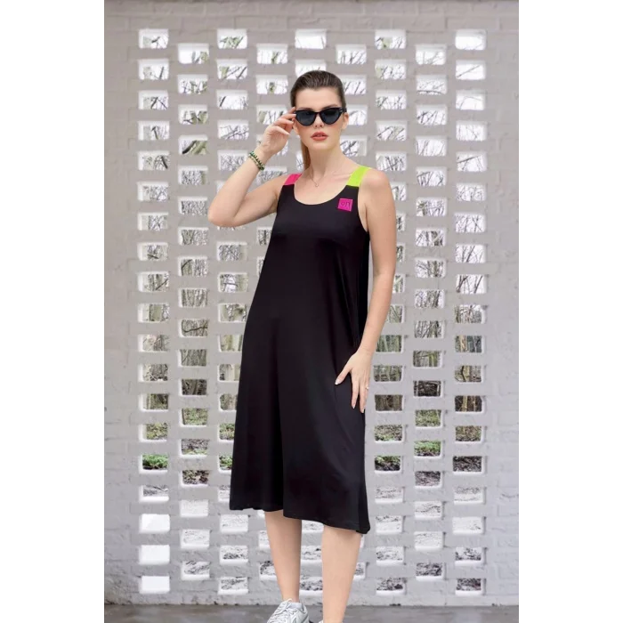 Neon Renkli Askılı Elbise