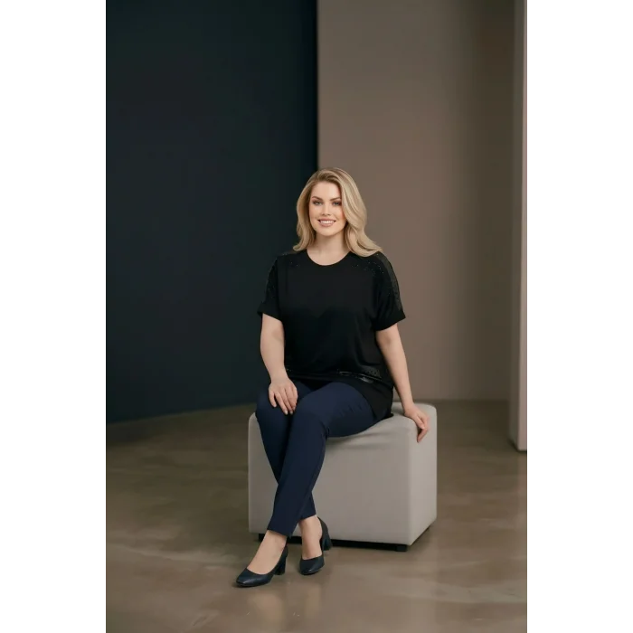 Omuz Ve Cepleri Lazer Kesim Bluz