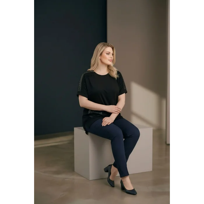 Omuz Ve Cepleri Lazer Kesim Bluz