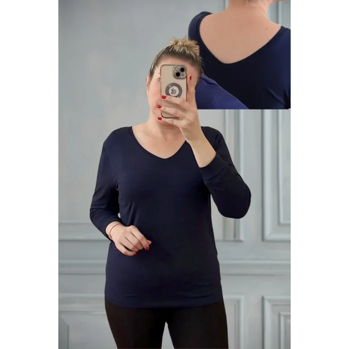 Ön Arka V Yaka Bluz