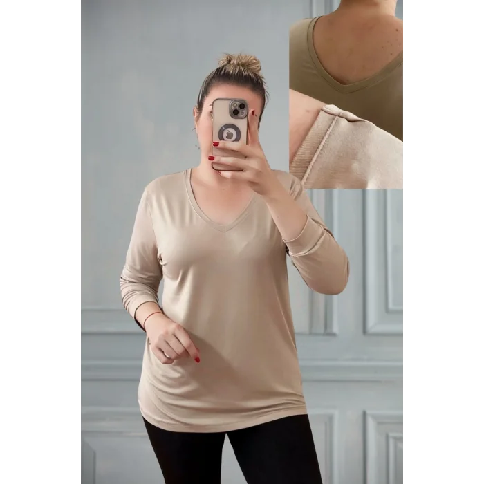 Ön Arka V Yaka Bluz