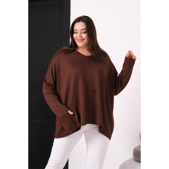 Önü Dikişli Cepli Salaş Bluz