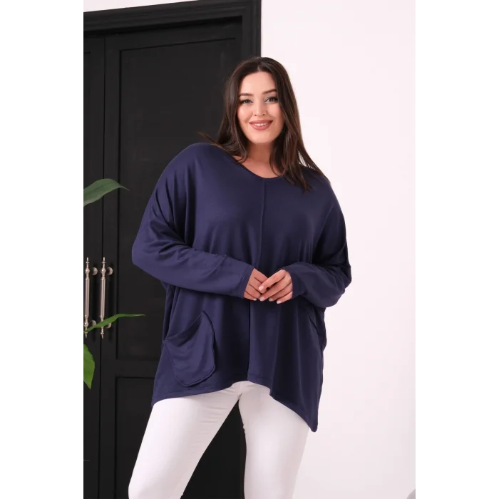 Önü Dikişli Cepli Salaş Bluz