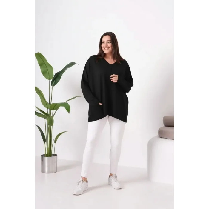 Önü Dikişli Cepli Salaş Bluz