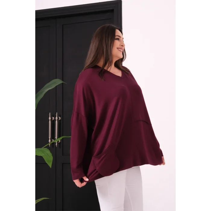 Önü Dikişli Cepli Salaş Bluz