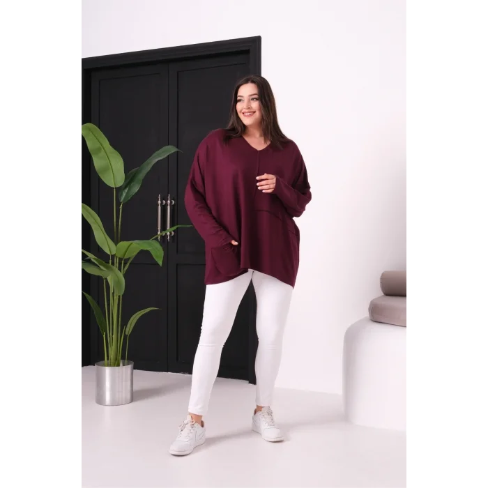 Önü Dikişli Cepli Salaş Bluz