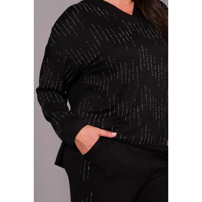 Önü Taş Baskılı Yırtmaçlı Takım