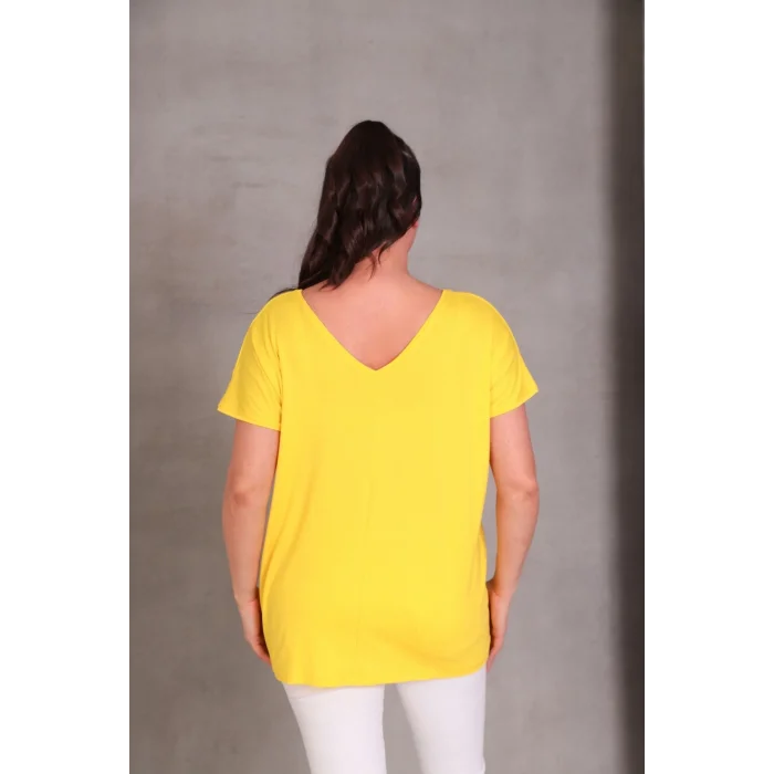 Önü Yıldız Taş Baskılı Bluz