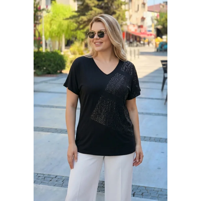 Pul Parçalı Bluz
