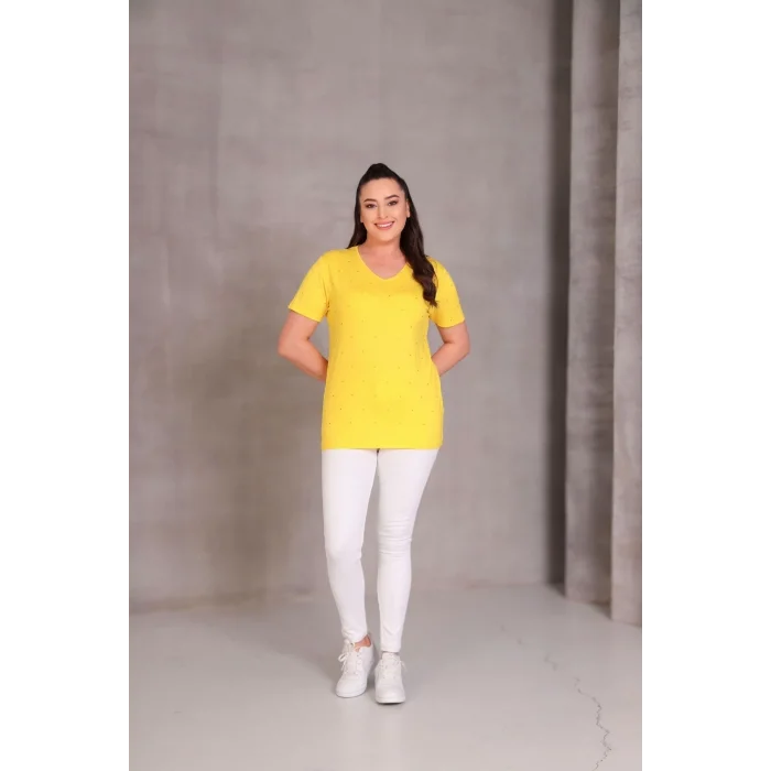 Serpme Taş Baskılı Bluz