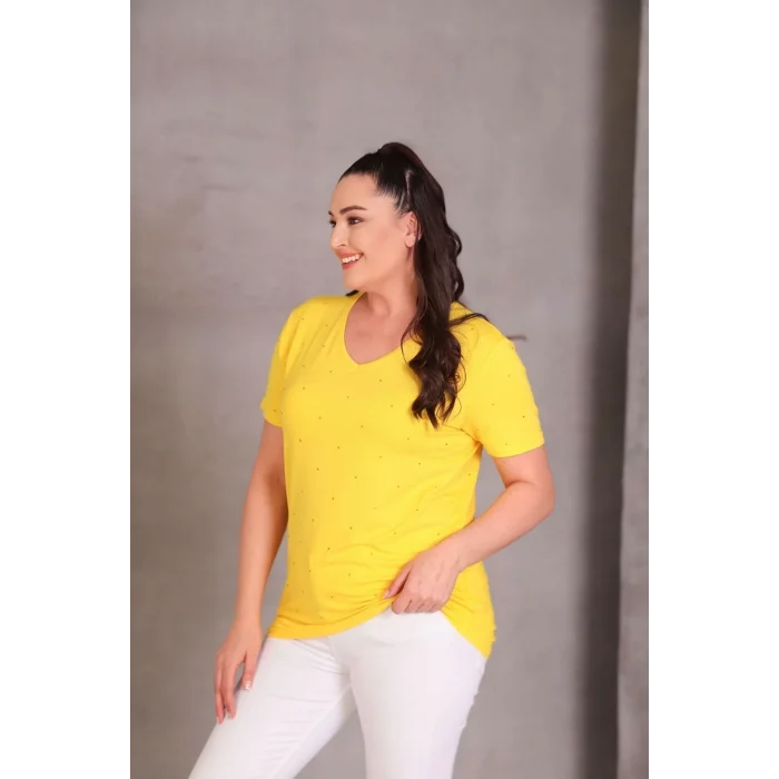 Serpme Taş Baskılı Bluz