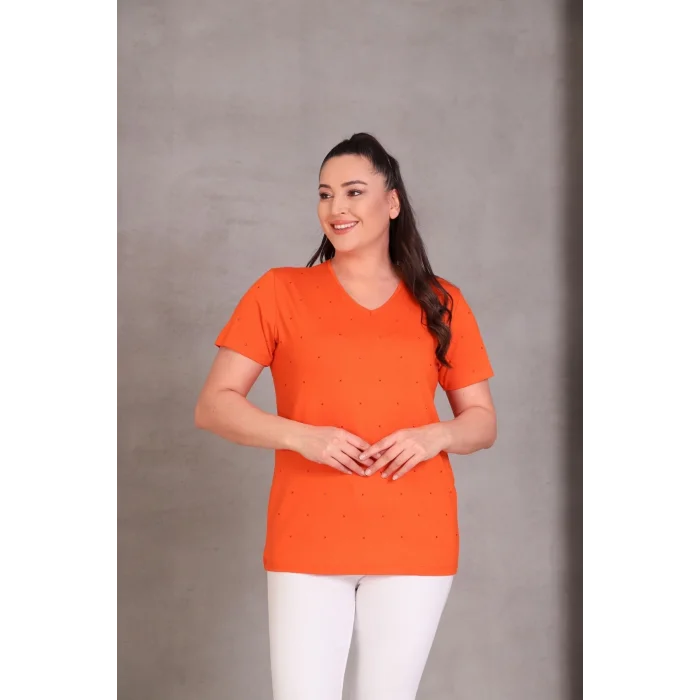 Serpme Taş Baskılı Bluz