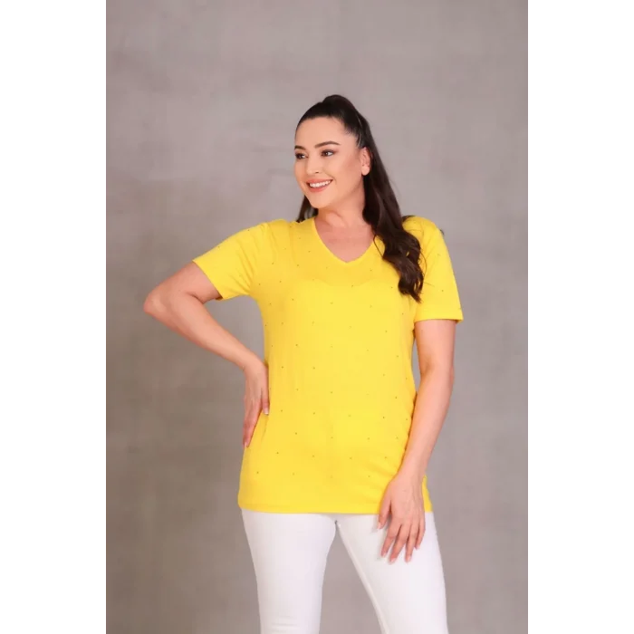 Serpme Taş Baskılı Bluz