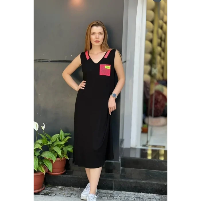 Sırtı Çarpraz Biyeli Yırtmaçlı Elbise