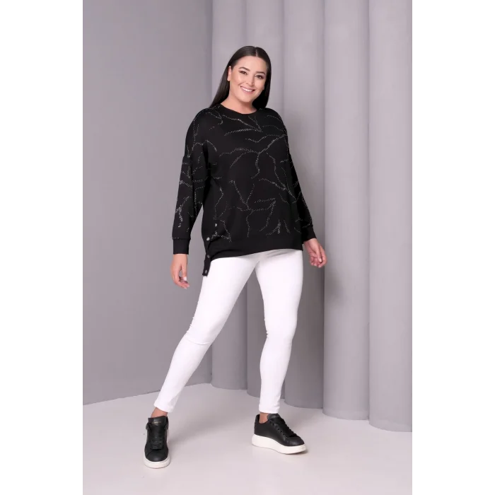 Taş Baskılı Yanı Çıtçıtlı Bluz