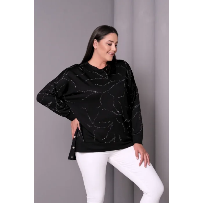 Taş Baskılı Yanı Çıtçıtlı Bluz