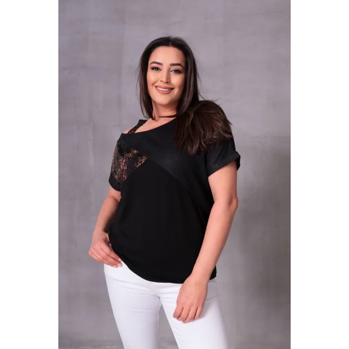 Tek Omuzu Askılı Blok Parçalı Bluz