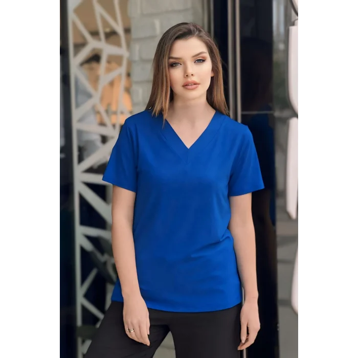 V Yaka Yanı Yırtmaçlı Bluz