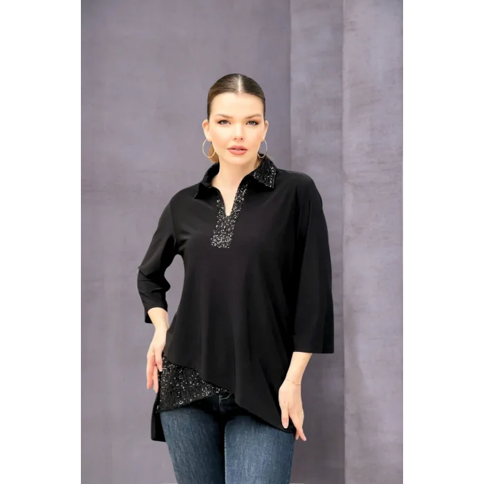 Yakası Eteği Pul Detay Bluz