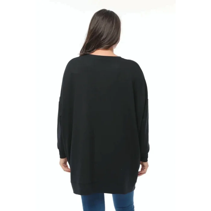 Yanları Düğmeli Renkli Cepli Salaş Sweatshirt