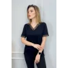 Yakası Ve Kolları Dantelli Bluz