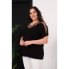 Yakası Ve Omuz Tül Detaylı Bluz