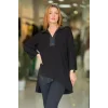 Yakası ve Eteği Suni Deri Tunik