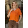 Omuzu Güpürlü Cepli Bluz