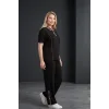 Leopar Desen Gömlek Yaka Takım