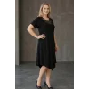 Ön Arka V Güpür Yakalı Elbise