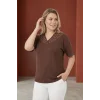 Yakası Kolları İnci Detaylı Bluz