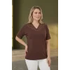 Yakası Kolları İnci Detaylı Bluz