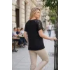 Omuzu Güpürlü Cepli Bluz