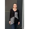 Blok Parçalı Zebra Desenli Bluz