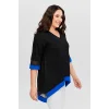 Eteği Asimetrik Renkli Şeritli Tunik