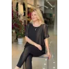 Eteği Pullu Şifon Bluz