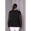 Kolları Desenli Tül Bluz