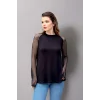 Kolları Tül Taşlı  Bluz